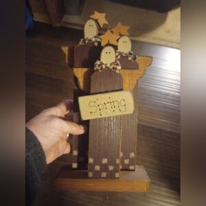 Rustic Brown Wooden Angels Holiday Decor